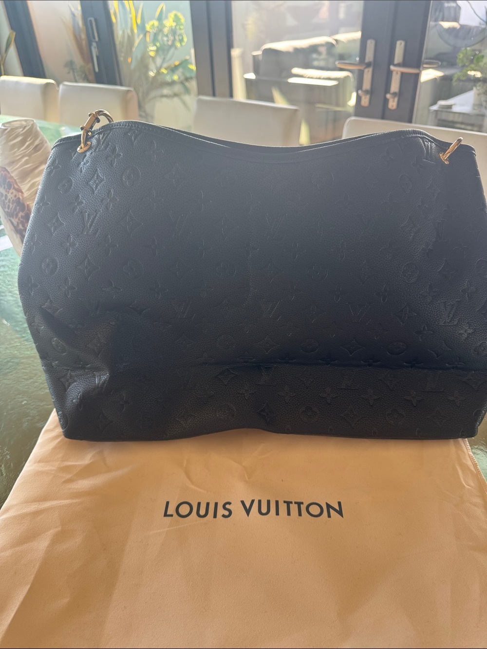 Louis Vuitton replica Black Monogram Empreinte Hobo Shoulder Bag